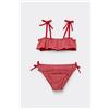 Tezenis Bikini Brassiere Bimba Con Volant Summer Vichy Bambina Rosso