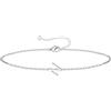 TINGN Bracciale in argento dorato per ragazze e donne - 18 carati placcato oro bianco oro bianco e delicato braccialetto sottile con lettere bracciali personalizzato, regalo di compleanno per donne