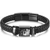 MunkiMix Bracciale in Pelle Uomo con Foto e 2-6 Nomi Personalizzati, Intagliate Perline e Foto, Fibbia con Estensione Regolabile, Regalo per Marito Fidanzato D6
