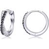 PHNIBIRD Orecchini a cerchio da donna in argento Sterling 925 con zirconia cubica 5 A, con orecchini a cerchio semplice in argento