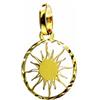 PEGASO GIOIELLI Ciondolo da Donna in Oro Giallo 18kt (750), Pendente Raggi di Sole nel Cerchio Piccolo