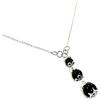 La Filigrana delle Sorelle Manunta Girocollo con 3 su COCCU in Argento Brunito, Sfere in ONICE Nero da 6, 8 e 10 mm