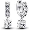 Pandora Timeless 293547C01 - Orecchini doppi con pavé in argento Sterling con zirconi, Klar, Argento sterling, Zirconia cubica