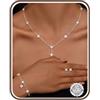LOLIAS 925 Collana Argento Sterling per Donne Orecchini Perno Bracciale Oro Set Regolabile Collana Pendente della Catena a Maglia Carino Cubic Zirconia Dainty Set Gioielli Sposa