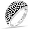 LeCalla Anello impilabile in argento Sterling 925 con perle di caviale antiche per donne e adolescenti, Argento sterling, Non pietra preziosa