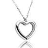 Zysta Gioiello da uomo e da donna, in acciaio inox 316L, liscio, con ciondolo a forma di medaglione a forma di medaglione a forma di memoria, unisex, con catena da 61 cm (cuore), Acciaio inossidabile,