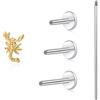 Limerencia F136 Gioielli da Piercing in Titanio Ipoallergenico 18G con Filettatura Interna, Orecchini a Perno da 6mm 8mm 10mm G23 a Spalla Piatta per Donne Uomini Tragus Cartilagine Elica Conch Medusa