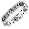 ATEIELLI Bracciale Uomo Acciaio Inossidabile con Terapia Magnatica Oro Placcato (Acciaio-23cm)