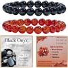 Bivei 2 Pezzi 8mm Bracciale Donna - Onice Nero, Carneolo - Bracciali con Elastico con Pietre Naturali, Gioielli con Perline Fatto a Mano per Yoga, Meditazione, Protezione e Regalo