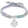 Schmuck Les Poulettes LES POULETTES BIJOUX - Bracciale Doppio Giro Collegamenti liberty e Trifoglio Argento 925 - Classics - Chiaro Cielo Blu