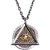 ForFox Collana ciondolo massonico massoneria occhio che tutto vede d'oro in acciaio inossidabile titanio punk per uomo donna 27 pollici catena