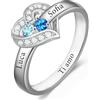 AAQ Anello da donna personalizzabile con 1-4 nomi | Anello personalizzato con nome e pietra di nascita, regalo per donna e mamma per la Festa della Mamma e Natale
