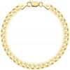 AMAR PRAGNA Bracciale da uomo in oro placcato 585 e argento 925, 19 cm