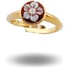 gioiellitaly Anello argento 925 dorato regolabile con cammeo fiore inciso a mano gioiello minimal artigianale gioielli donna ragazza