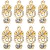 NIYANGLE Set di 8 Spille da Bavero Motivo Nota Musicale in Lega Oro, Leggere e Chiusura Sicura, Design Elegante Strass Perfette per Occasioni Formali e Natale
