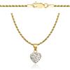 Amar Luxury Amar Zelya Collana da donna con cuore in oro 585/925, collana per donne - Amore bambino collana regalo per fidanzata - collana in oro 585 placcato oro con argento 925, cuore con zirconi