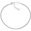 Amen Bracciale da Donna Bracciale in Argento 925 e zirconi Rosa di Colore rodio, Lunghezza Pari a 17 + 3,5 cm; diamentro di 1 mm. La referenza è: BT1BRO17