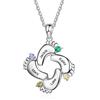 Wamantic Collana Piedini Bebè Personalizzata per Mamma Ciondolo con Pietra di Nascita e Nomi Collana Famiglia Incisa Regalo Festa della Mamma per Donna (4 nome)