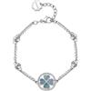 Brosway Bracciale Donna, Bracciale Rigido in Acciaio e Cristalli/pietre Naturali con Simbolo Quadrifoglio | Collezione Chakra - BHKB151