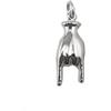 gioiellitaly Ciondolo portafortuna scaramantico mano corna pendente argento 925 rodiato gioiello uomo donna ragazzo ragazza scaramanzia lunghezza cm 2,5 circa