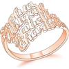 MeMeDIY Anello con Nomi Personalizzati per Donna, Anello con Nomi 1-4 Bambini, Anello in Argento Sterling con Placcato Oro, Placcato Oro Rosa, Regalo per Mamma Moglie (4 Nomi, Taglia 9)
