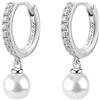 Brosway Orecchini Donna, Orecchini a Cerchio in Argento e Infinite White/perle | Collezione FANCY - FIW144