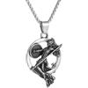 XLTEAM Collana Ciondolo Vintage Athena Dea Greca della Guerra Ciondolo Mitologia Romana Femminile Guerriero Collana Punk per Gli Uomini Gioielli del Partito Regalo Compleanno Regalo Compleanno