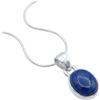 mantraroma Collana da donna in argento sterling 925 con ciondolo in vera catena in argento con pietra preziosa blu lapislazzuli