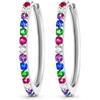 LES FOLIES DI PAOLA GRIECO Coppia di Orecchini a Cerchio Multicolor cerchietti strass in argento 925 rodiato - Hoops Collection (16mm)