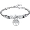 Luca Barra Bracciale da donna acciaio con albero della vita con cristalli bianchi. La referenza è BK2332.