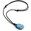 arana's - Ciondolo apatite pietra naturale irregolare - Collana uomo e donna - Morbido cordone cerato regolabile ipoallergico - Pietre preziose energetiche e curative