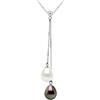 PEARLS & COLORS - Collana YOU & ME - Autentiche perle di coltura di Tahiti e perle d'acqua dolce 8-9 mm - Qualità A+ - Gioielli da donna
