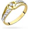Sakrami Anello in Oro Cuore e Zirconi - Misura 17