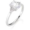 Amen Gioielli, Anello Princess, Anello Donna Argento 925, Rodiato con Zirconi Bianchi, Anello regolabile per misure dalla 14 alla 16, Regalo Donna