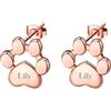 yrozvw Orecchini personalizzati in argento 925 con incisione personalizzata del nome del cane Orecchini a zampa Regalo di compleanno per donne/signorine/coppia/amante degli animali/famiglia