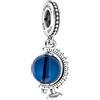 Pandora Moments 799430C01 Blue Globe Dangle - Ciondolo in argento sterling con sfera di cristallo blu scuro, 8,5 x 14,2 x 10,6 mm (larghezza x altezza x profondità), misura unica, Argento sterling