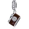 Teleye Braccialetto Charm Bead macchina fotografica Charm fai da te in argento sterling 925 adatto a collana braccialetto Pandora, braccialetto europeo con ciondoli