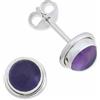 mantraroma orecchini a bottone in argento 925 con pietra preziosa viola ametista orecchini in vero argento sterling da donna regalo