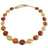 VENEZIA CLASSICA - Collana da Donna girocollo con perle in Vetro di Murano Originale, Collezione Gold, con foglia in oro 24kt e argento, Made in Italy certificato
