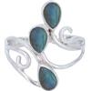 mantraroma Anello in argento 925 da donna con pietra preziosa labradorite blu insolita e giocosa