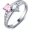 Ashleymade Anello da Donna Personalizzato in Argento sterling 925 Anello con Nome e Pietra portafortuna Anelli di Fidanzamento Anniversario Matrimonio San Valentino Regalo per Lei (Style 3)