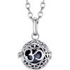 Morella Catenina Donna Angelo Custode in Acciaio Inox 70 cm con Ciondolo Om Mantra e Sfera zirconi Ø 16 mm in Sacchetto di Velluto