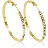 inSCINTILLE Orecchini a Cerchio Donna con Brillanti di Zirconia Cubica Placcati Oro o Argento (Oro cm 6)