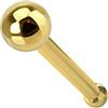 Monster Piercing 9K giallo oro 1,5 MM sfera superiore normale 22 Gauge naso osseo naso Stud Piercing