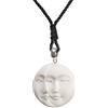 81stgeneration Collana con Amuleto in Argento Sterling con Doppia Faccia di Luna Intagliata a Mano in Osso | Ciondolo con Fase di Luna Piena e Crescente | Talismano Mistico Boho per Uomo