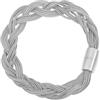 Breil, Collezione Magnetica System, Bracciale Donna Small Twist, in Acciaio Lucido, con Micro Catene Intrecciate e Pratica Chiusura con Magnete, Lunghezza 19.5 cm, Silver