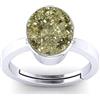 Mtrolls Anello con pirite naturale 11,25 Ratti 10,00 Crt, placcato in argento, con misura regolabile, per uomini e donne