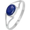 mantraroma Anello da donna in argento con pietra lapislazzuli blu semplice e moderno