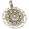Silberschmuck - BG Ciondolo in argento, motivo: bussola Maya, con pietre turchesi, in argento Sterling, simbolo di protezione, unisex, 2,5, Argento sterling, Turchese
