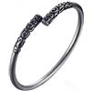 HIJONES Uomo Acciaio Inossidabile Antico Buddista Aperto Bracciale Virile Argento